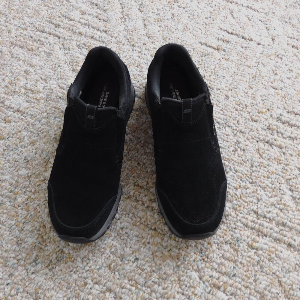 Skechers Black Suede Trail Slip In Shoes ~ 9M